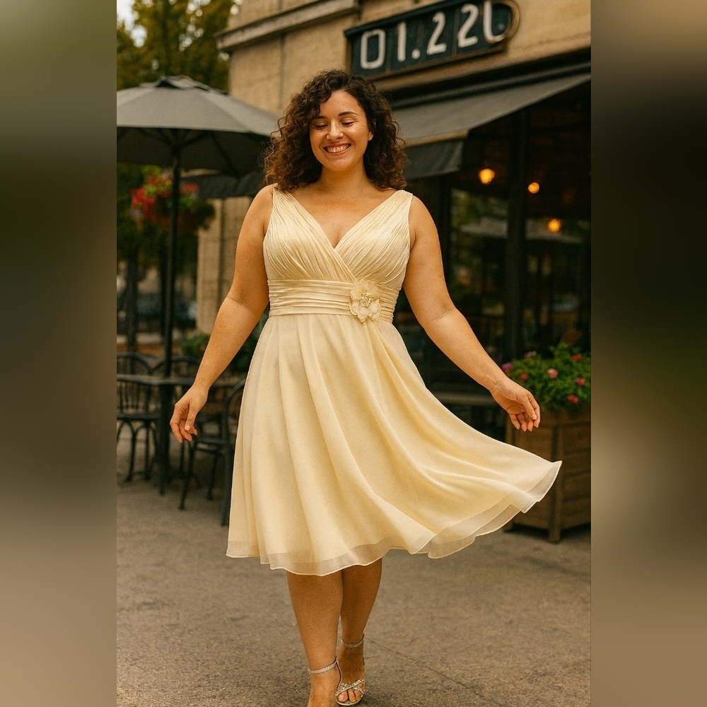 Source Unknown Cream Midi Dress